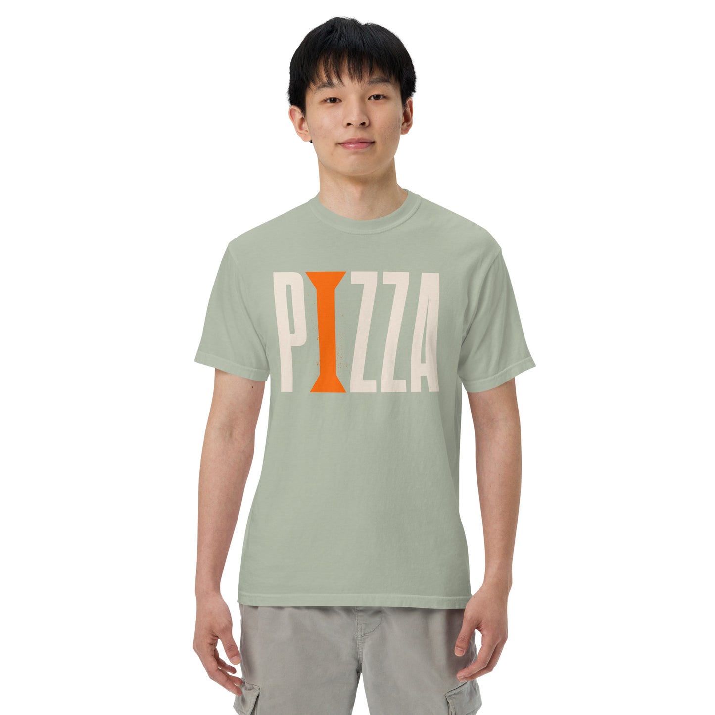 Pizza + Orange Column: Unisex garment-dyed heavyweight t-shirt