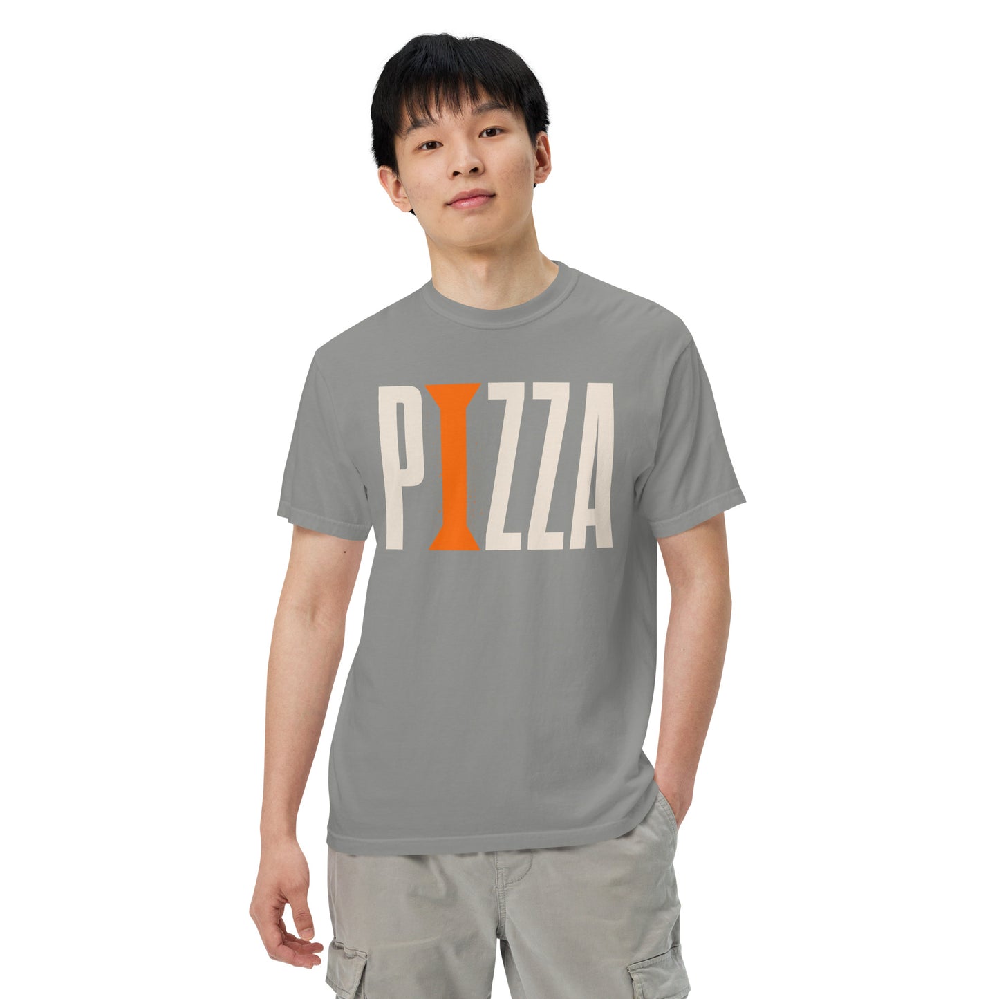 Pizza + Orange Column: Unisex garment-dyed heavyweight t-shirt