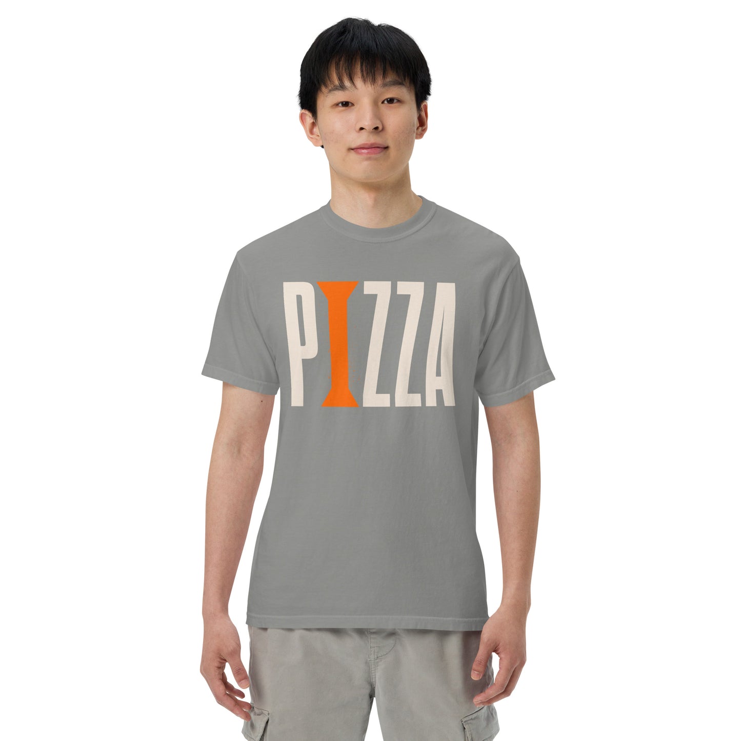 Pizza + Orange Column: Unisex garment-dyed heavyweight t-shirt