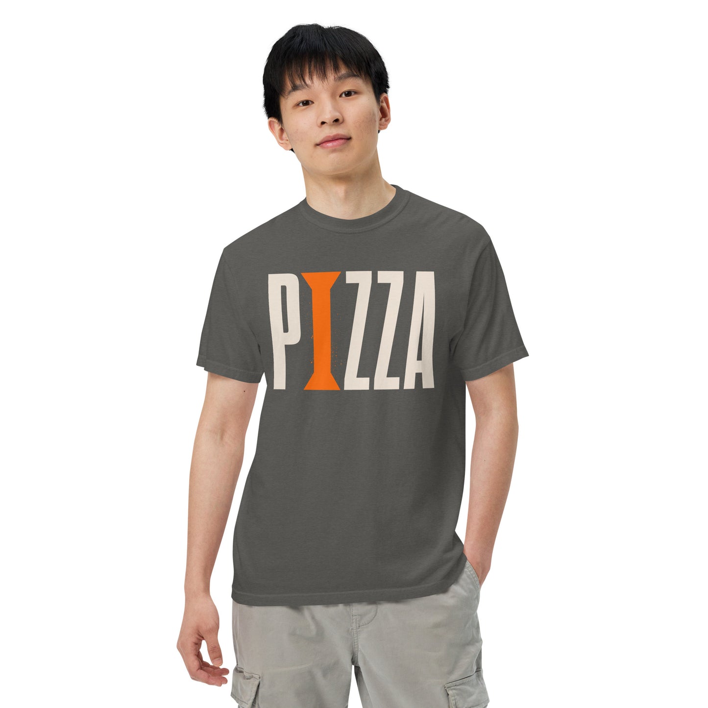 Pizza + Orange Column: Unisex garment-dyed heavyweight t-shirt