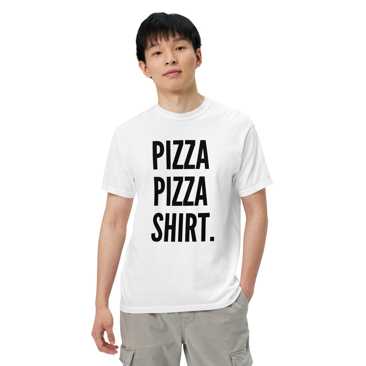 Pizza Pizza Shirt. Thick White Tee