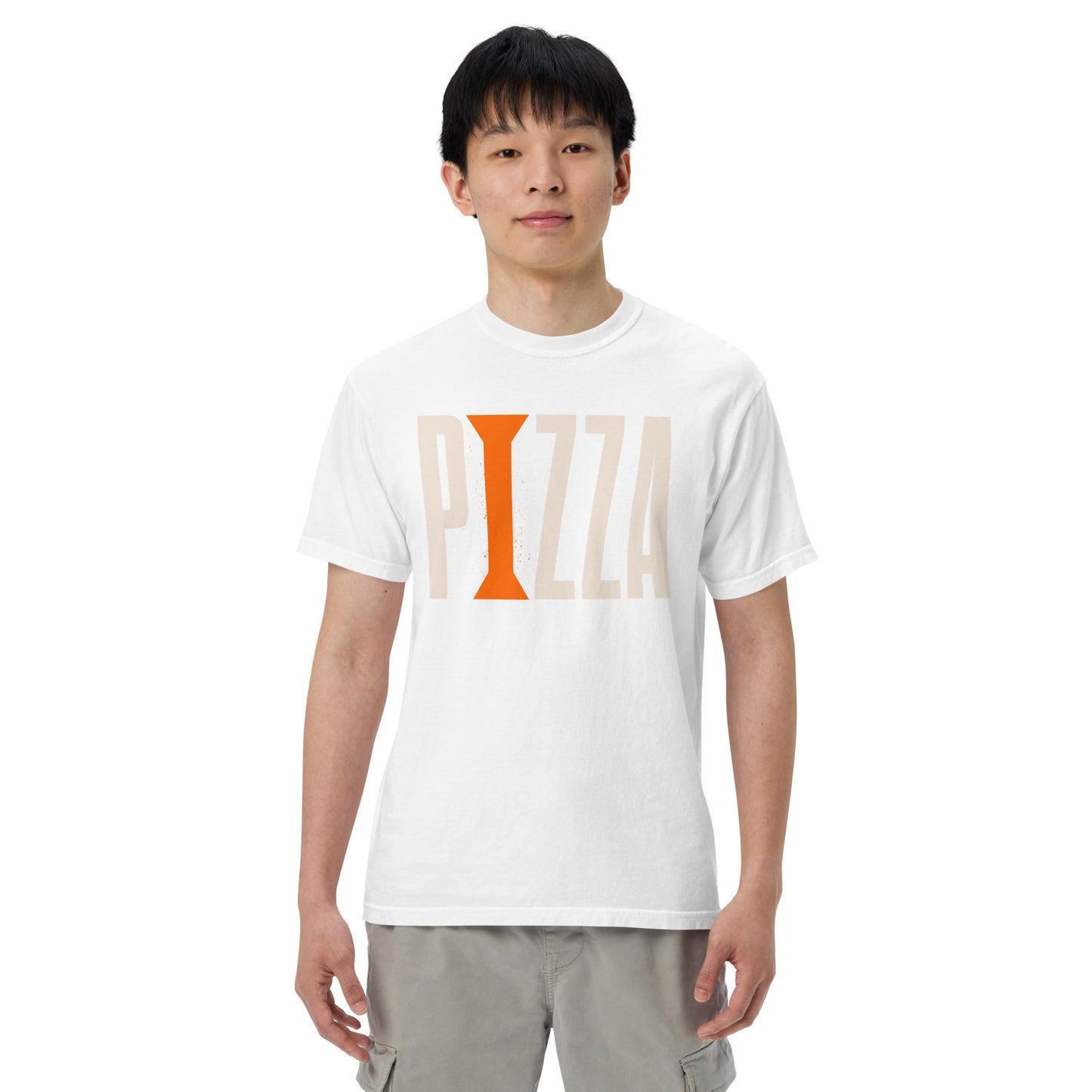 Pizza + Orange Column: Unisex garment-dyed heavyweight t-shirt